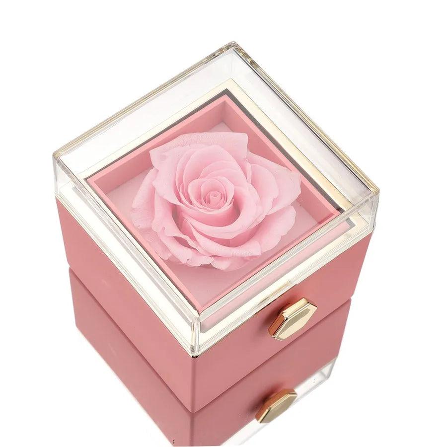 Ewige Rosenbox mit Graviertem Halskette