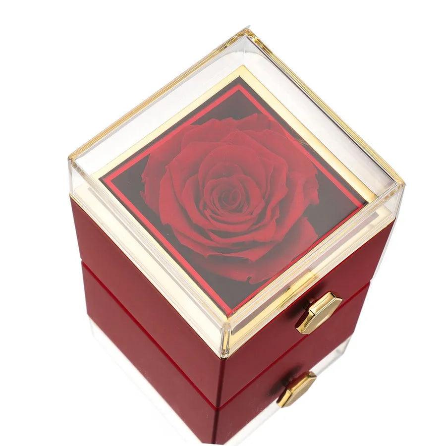 Ewige Rosenbox mit Graviertem Halskette