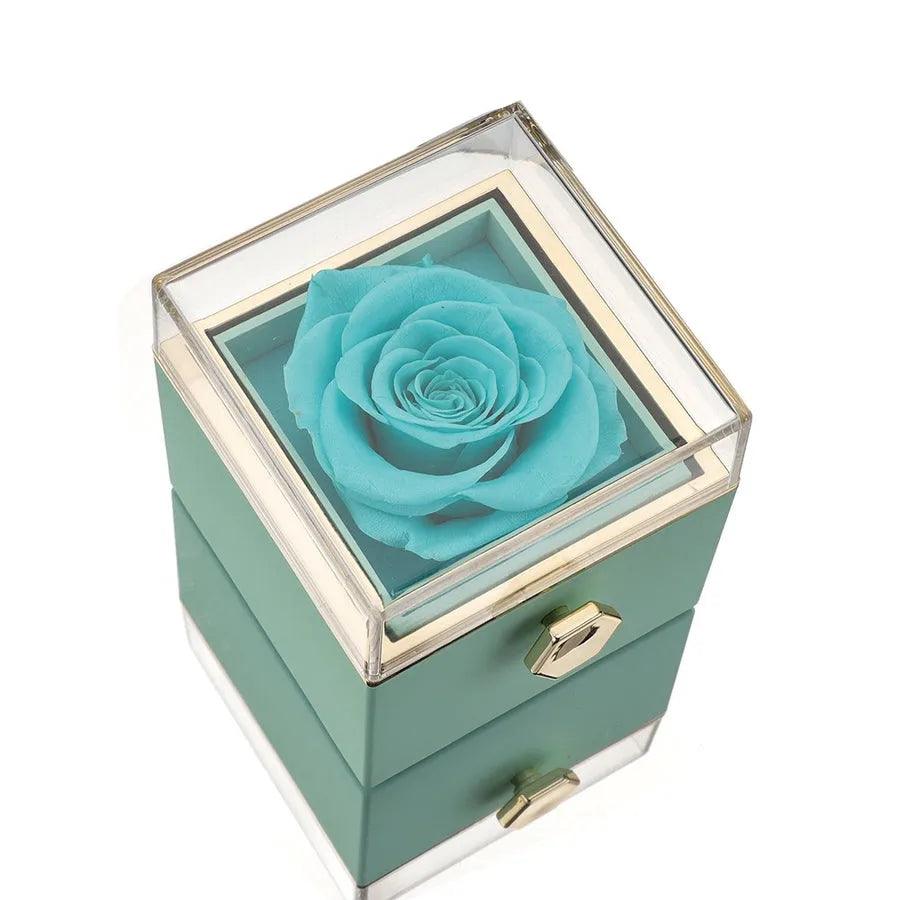 Ewige Rosenbox mit Graviertem Halskette