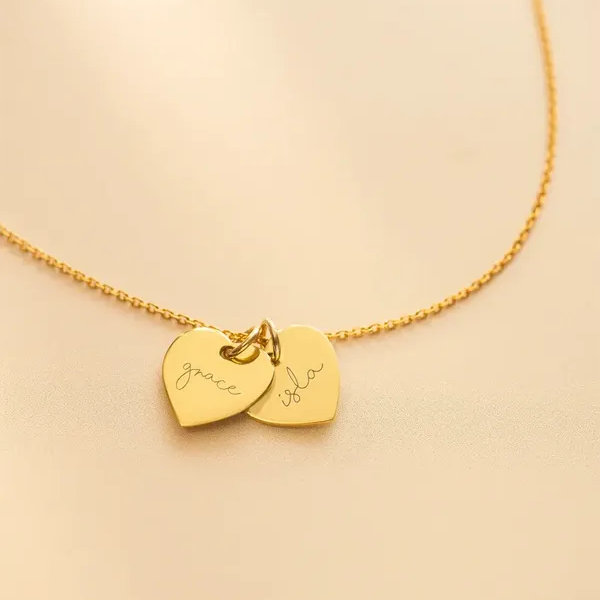 Personalisierte Doppelherz Namenskette