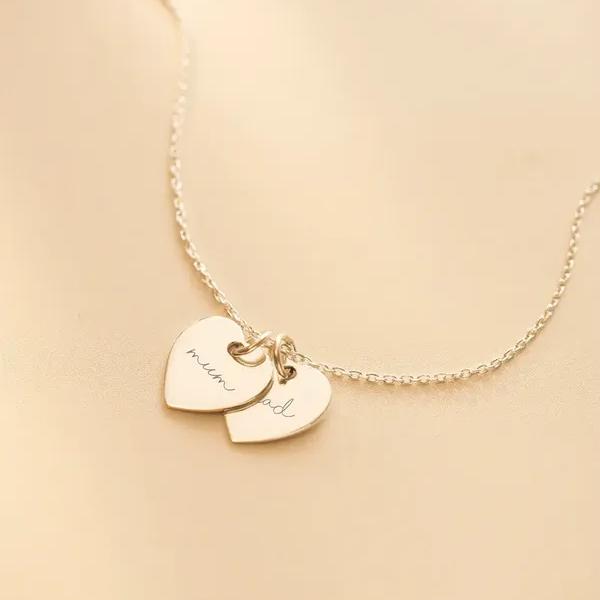 Personalisierte Doppelherz Namenskette